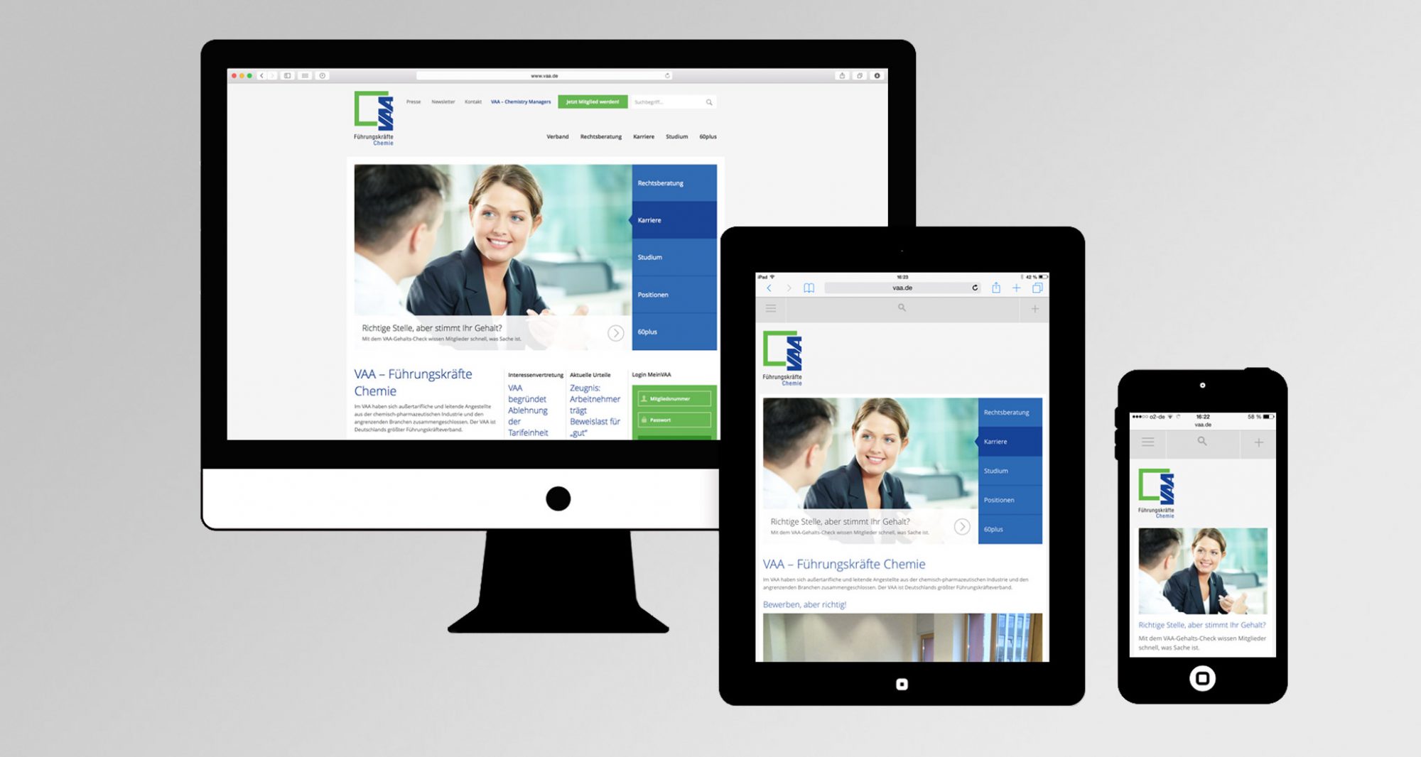 Website für Fachkräfte-Verband